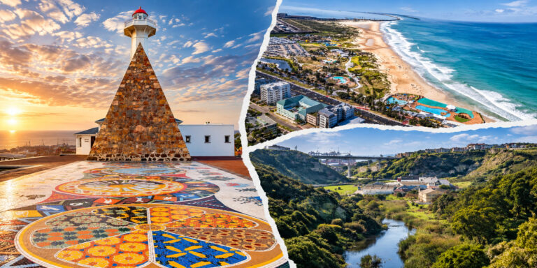 Gqeberha landmark upgrades featuring the Donkin Reserve, Kings Beach and Baakens Valley.